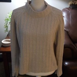 Light tan mock long sleeve sweater